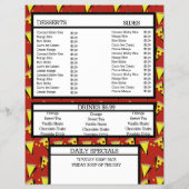 ピザパモダンスタグリルレストランスパゲッティメニュー チラシ (裏面)