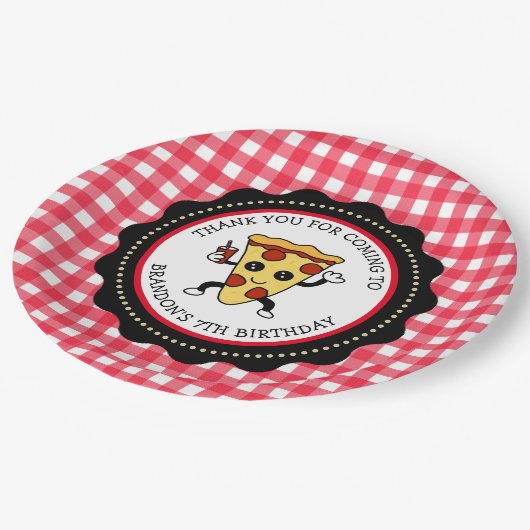 ピザパーソナライズされたパーティー誕生日紙プレート ペーパープレート (アングル)