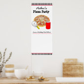 ピザパーソナライズされた誕生日パーティーポスターサイン! ポスター (キッチン)