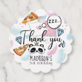 ピザパーソナライズされた&パジャマススランバーパーティー フェイバータグ (正面)