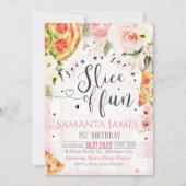 ピザパーティの招待状1st誕生日招待状ピザ 招待状 (正面)