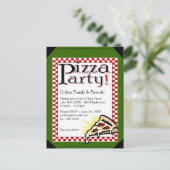 ピザパーティの招待状 インビテーションポストカード (スタンド正面)
