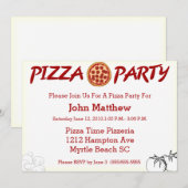 ピザパーティの招待状 招待状 (正面/裏面)