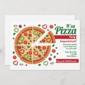 ピザパーティの招待状 招待状 (正面/裏面)