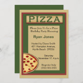 ピザパーティの招待状 招待状 (正面/裏面)