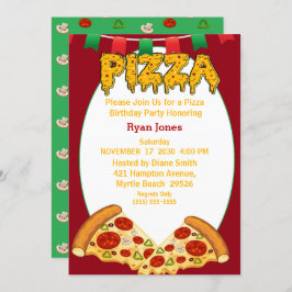 ピザパーティの招待状 招待状