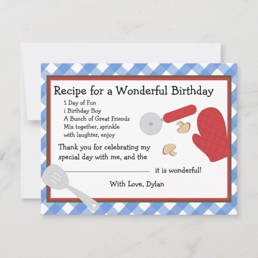 ピザパーティーありがとうご注意 サンキューカード (正面)