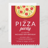 ピザパーティーお祝い招待状 招待状 (正面/裏面)