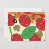 ピザパーティーのサンキューカード ノートカード (裏面)