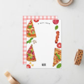 ピザパーティーのテーマ 水彩画の誕生日 子どもたち ノートカード (正面/裏面インサイチュ)