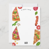 ピザパーティーのテーマ 水彩画 誕生日 子供 ノートカード (正面)