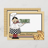 ピザパーティーの平らなサンキューカード サンキューカード (正面/裏面)