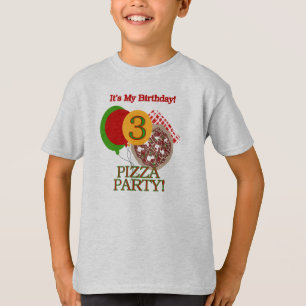 ピザパーティーの第3誕生日 Tシャツ