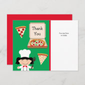 ピザパーティーの誕生日のサンキューカード サンキューカード (正面/裏面)