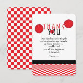 ピザパーティーの誕生日ペパロニ感謝カード サンキューカード (正面/裏面)