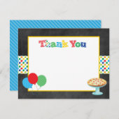 ピザパーティーはノート感謝していしています サンキューカード (正面/裏面)