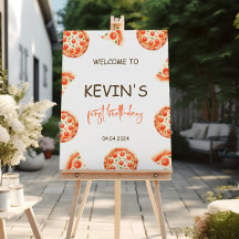 ピザパーティーウェルカムサインピザ誕生日ウェルカム