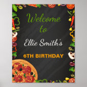 ピザパーティーウェルカムサイン ポスター (正面)