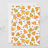 ピザパーティーキッズウォーターカラー誕生日 招待状 (裏面)