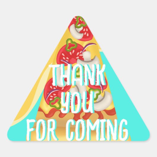 ピザパーティークラシック丸シール 三角形シール (正面)