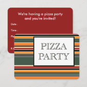 ピザパーティーストライプ 招待状 (正面/裏面)