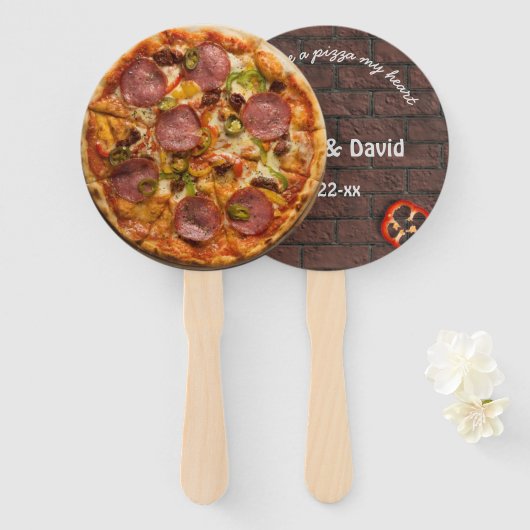 ピザパーティース結婚プリーム ハンドファン (正面&裏面)