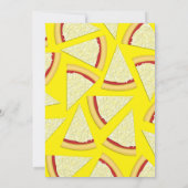 ピザパーティーチーズピザスライス 招待状 (裏面)