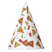 ピザパーティーテーマ水彩子供の誕生日パーティー パーティーハット (裏面)