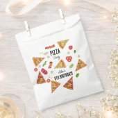 ピザパーティーテーマ水彩子供の誕生日パーティー フェイバーバッグ (クリップ留めされた状態)