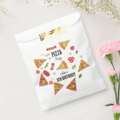 ピザパーティーテーマ水彩子供の誕生日パーティー フェイバーバッグ (封をした状態)