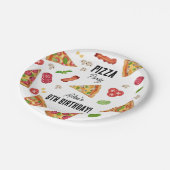 ピザパーティーテーマ水彩子供の誕生日パーティー ペーパープレート (アングル)