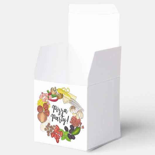 ピザパーティートッピングが自分の誕生日の装飾を作る フェイバーボックス (オープン)