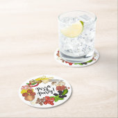 ピザパーティートッピングが自分の誕生日の装飾を作る ラウンドペーパーコースター (インサイチュ)