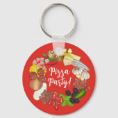 ピザパーティートッピングイタリアンフードピッツェリアパイ キーホルダー (裏面)