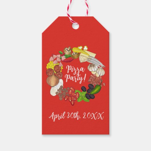 ピザパーティートッピングイタリアンフードピッツェリアパイ ギフトタグ (正面)