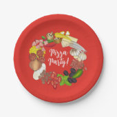 ピザパーティートッピングイタリアンフードピッツェリアパイ ペーパープレート (正面)