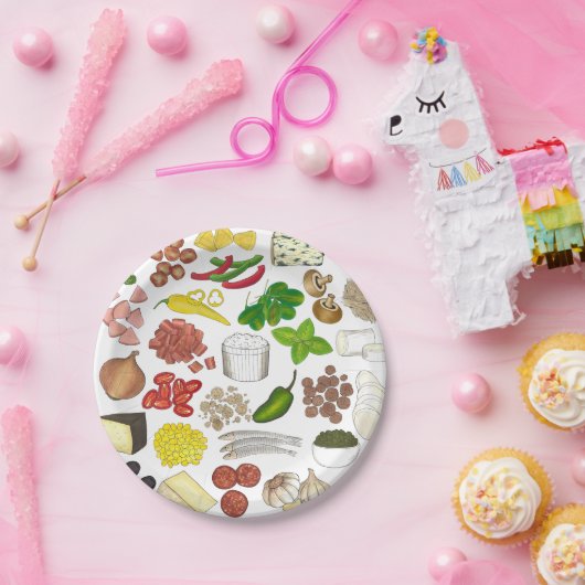 ピザパーティートッピングイタリアンフードピッツェリアパイ ペーパープレート (パーティー)