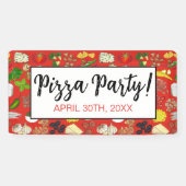 ピザパーティートッピングイタリアンフードピッツェリアパイ 横断幕 (横)