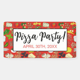 ピザパーティートッピングイタリアンフードピッツェリアパイ 横断幕