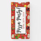 ピザパーティートッピングイタリアンフードピッツェリアパイ 横断幕 (縦)