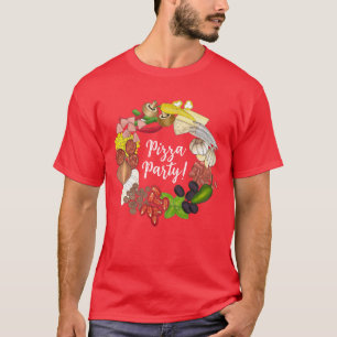 ピザパーティートッピングイタリアンフードピッツェリアパイ Tシャツ
