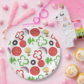 ピザパーティートッピング紙プレート ペーパープレート (パーティー)