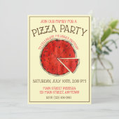 ピザパーティーニューヘブンCTコネチカット円スライス 招待状 (スタンド正面)