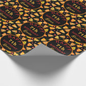 ピザパーティーパーソナライズされた子供の誕生日 ラッピングペーパー (角)