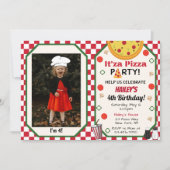 ピザパーティーフォト招待状 招待状 (正面)