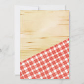 ピザパーティーベイビーシャワーの可愛いスライス 赤いギンガム 招待状 (裏面)