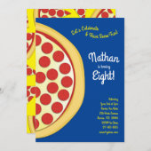 ピザパーティーペペローニピザ 招待状 (正面/裏面)