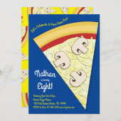 ピザパーティームシュロムピザスライス 招待状 (正面/裏面)