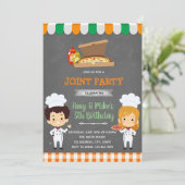 ピザパーティー兄弟姉妹パーティの招待状 招待状 (スタンド正面)