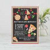 ピザパーティー子供の誕生日パーティー 招待状 (スタンド正面)